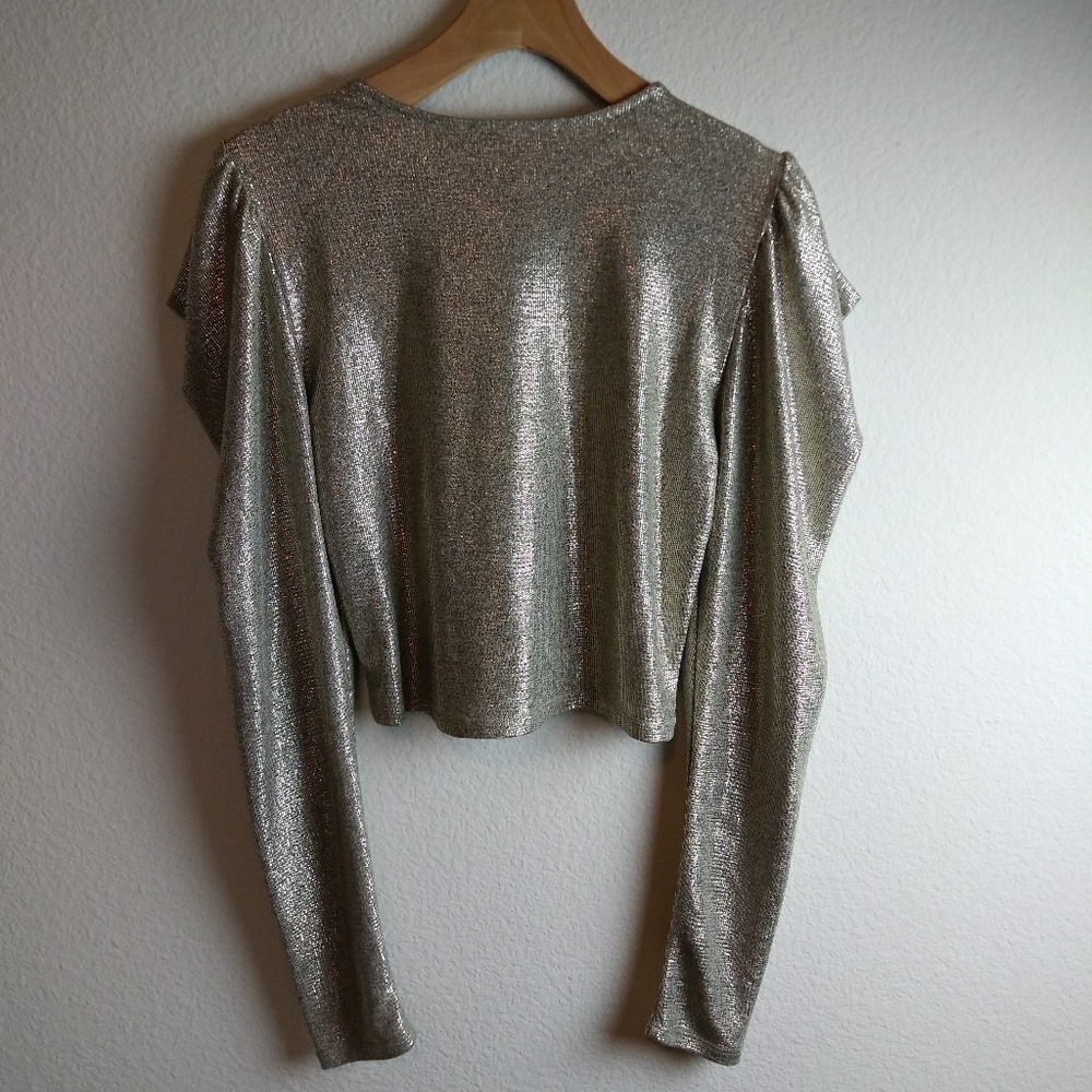 Forever 21 Metallic Blouse SZ L